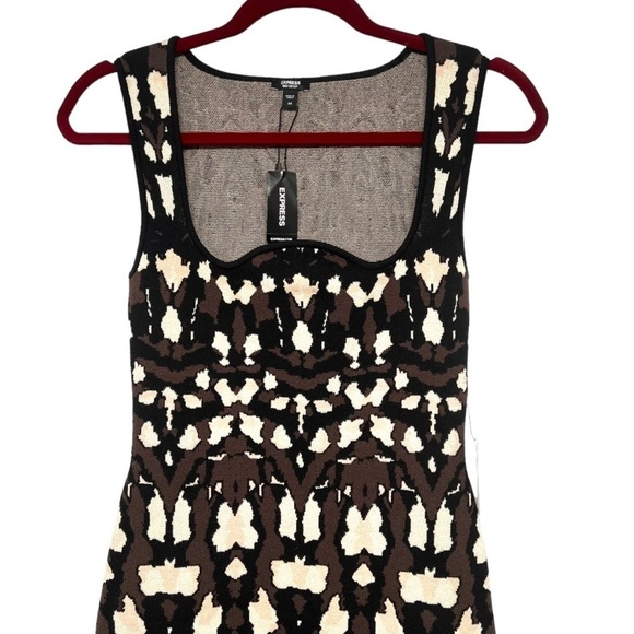 Express Body Contour Printed Knit Dress NWT Women’s XS - Picture 3 of 9